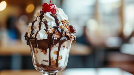 Sweet ice cream sundae