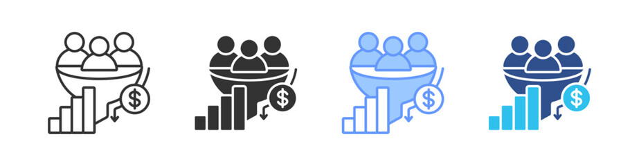 Lead Generation Multi Style Icon Set Vector 