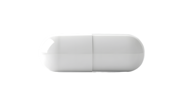 White Capsule on Clean Background Representing Purity and Medicine