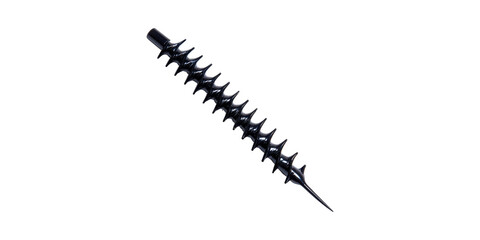 Black Plastic Spiked Object. Unique Design And Texture Isolated On Transparent Background