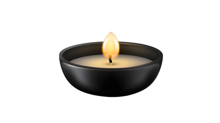 Elegant Tea Light Candle Isolated on Transparent or White Background for Decoration Ambiance