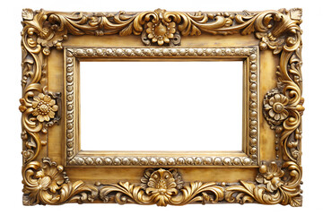 Ornate gold frame with black center space detailed decorative design art element