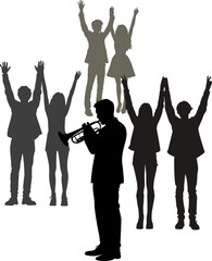 silhouette of a man with a pipe.eps