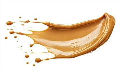 Fototapeta premium A striking visual of creamy peanut butter paste splattering in an artistic manner.