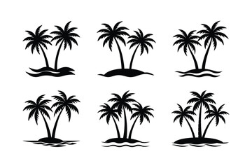 Minimal Palm Tree Lagoon Vector Design