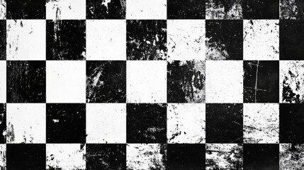 Detailed examination of a vintage checkerboard background revealing surface degradation.