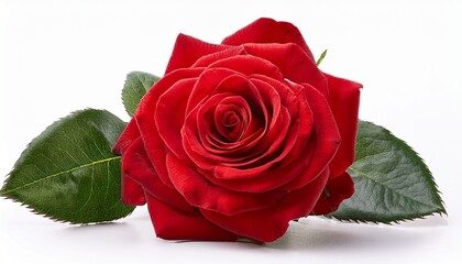 Naklejka premium red rose isolated on white background