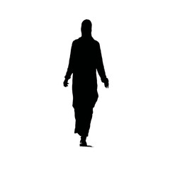 Solid black silhouette of a ghost haunting