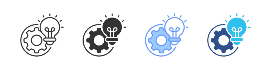 Development Multi Style Icon Set Vector 