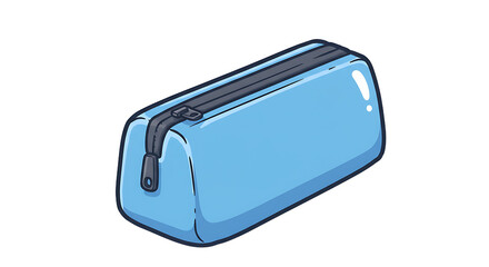 Blue Pencil Case with Zipper