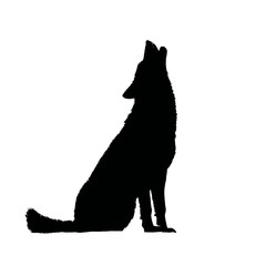 Solid black silhouette of a werewolf howling