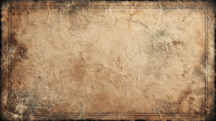 Grunge Vintage Paper Texture with Distressed Border and Aged Surface Details with copy space