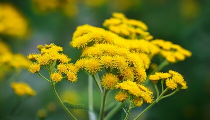 isatis tinctoria dyer s woad yellow flowers closeup selective focus