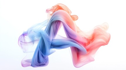 Fototapeta premium Abstract ethereal blend of blue, purple, and orange translucent waves