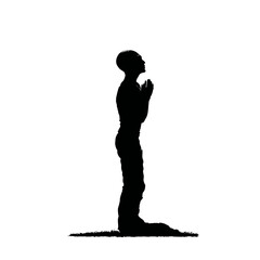 Solid black silhouette of an alien observing