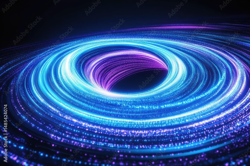 Aufkleber dynamic swirl of glowing blue and purple light trails creating a mesmerizing vortex effect