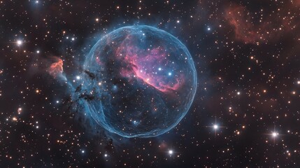 Obraz premium Black universe filled dramatic supernova explosion sending shockwaves through nearby star nebula showcasing stellar death cosmic rebirth astrophysical top down view cut out isolated transparent