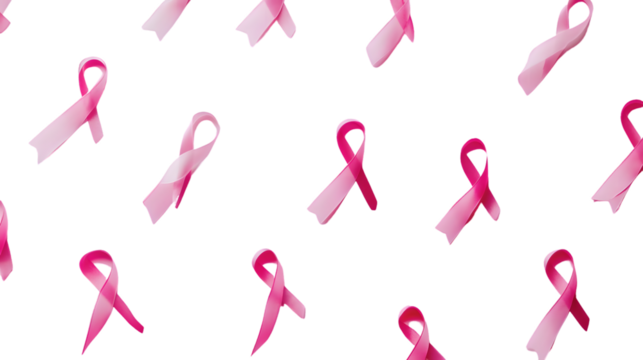 Pink Ribbon Cancer Awareness Symbol on White Background for Charity Campaigns and Support Materials