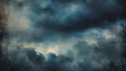 Dramatic cloudy sky abstract art with dark stormy clouds in moody tones