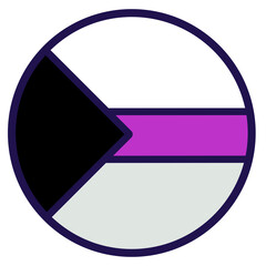 Circle lgbtq flag inclusive simple lines element set