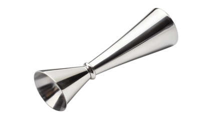 Elegant Stainless Steel Bar Jigger on White Background for Professional Mixology