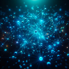 Fototapeta premium Neural Network Glowing Connections 
