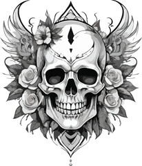 skull with wings Tattoo