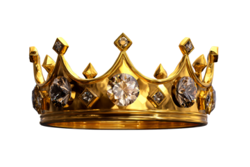 Elegant gold crown adorned with sparkling jewels and diamonds