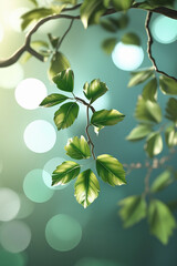 green leaves on blue sky