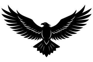 Obraz premium Eagle flying wings spread silhouette vector illustration