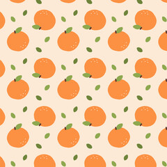 Warm and Cozy Tangerine and Orange Fruit Seamless Pattern – Vector Illustration