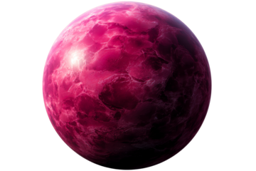 Vibrant pink celestial sphere with cloud like texture