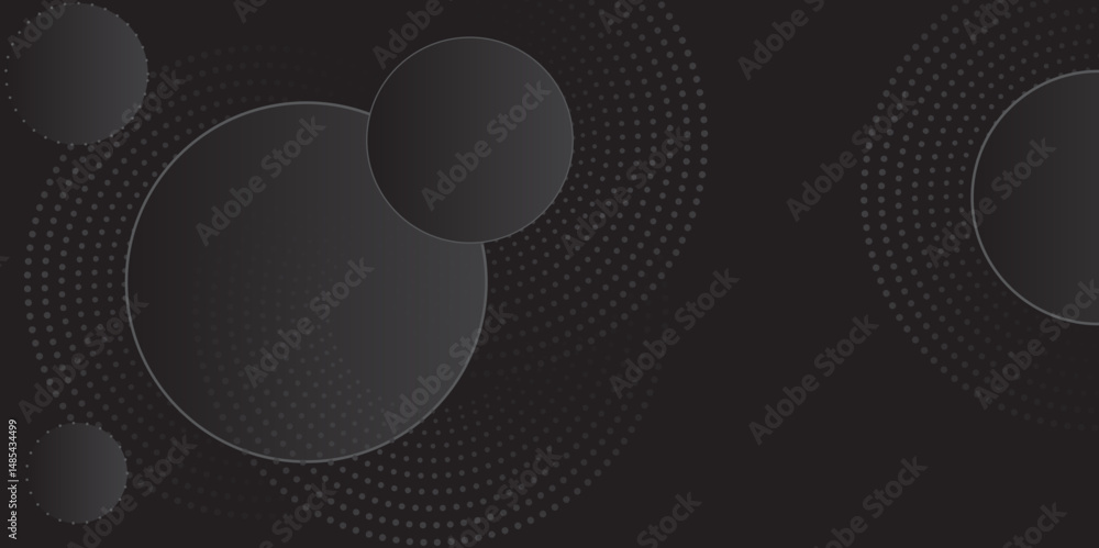 Poster abstract black background with circle rings. digital future technology concept. abstract background 