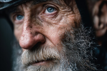 Obraz premium Bearded man wearing a hat.