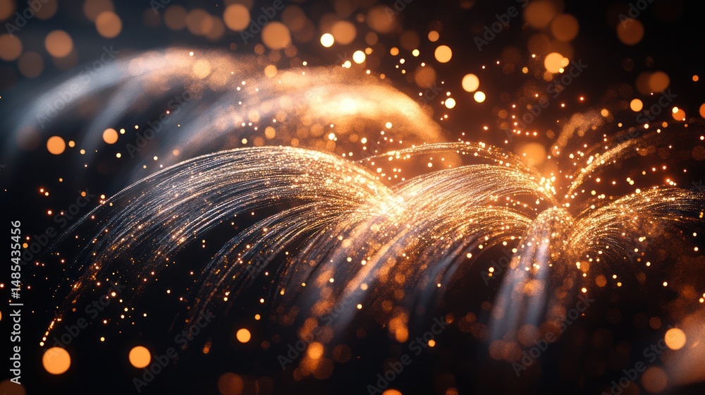 Poster abstract fireworks display against a dark background. possible use stock photo for celebratory event