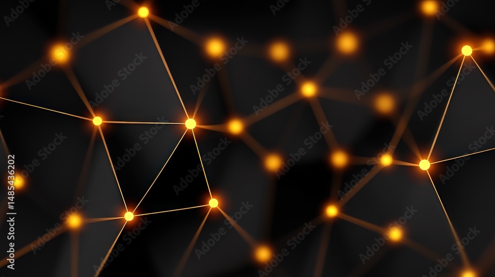 Aufkleber abstract network visualization with glowing orange connections against a dark backdrop emphasizing t