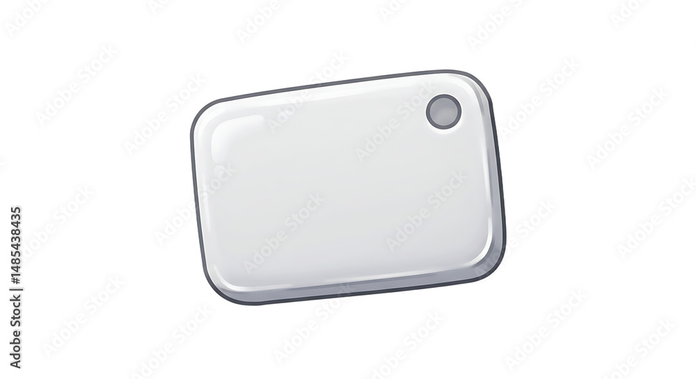 Poster white rounded rectangular object with hole