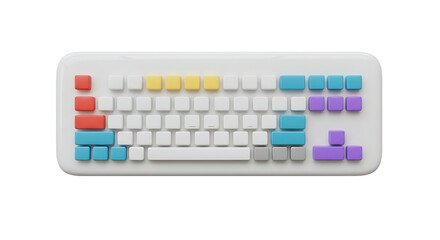 White keyboard with color keys