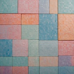 Fototapeta premium “Frozen sherbet gradient with pastel color tiles stacked in rows”