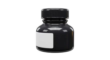 Black Ink Bottle with Blank Label