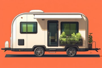 Journeying in a House Trailer: A Recreational Adventure on the Open Road with SUVs and Vans during the Bright Days of Spring and Summer