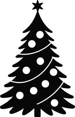 Obraz premium Decorated Christmas Tree Silhouette