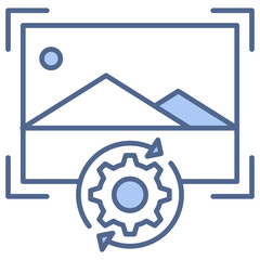 Image Processing Blue Icon