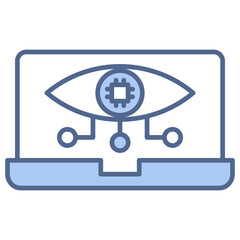 Computer Vision Blue Icon
