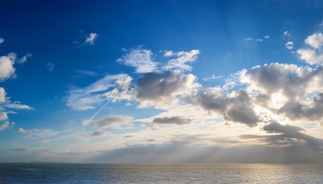 beautiful blue sky with cloudy in mornig light