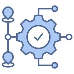 Route Optimization Blue Icon