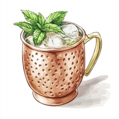 Copper Mug Cocktail with Mint