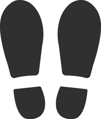 Foot print shoe black and white silhouette step illustration