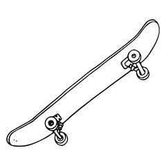 skateboard outline drawing