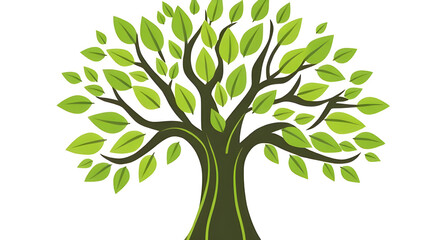 Obraz premium People tree icon eco concept vector nature loving